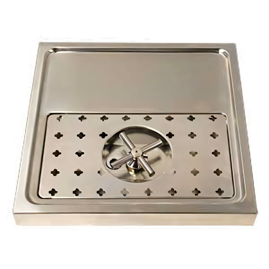 Product image #1 for Micro Matic USA Surface-Mount Platform Drip Tray for 1 to 2 Faucets, Polished Stainless Steel