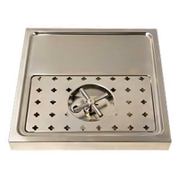 Micro Matic USA Surface-Mount Platform Drip Tray for 1 to 2 Faucets, Polished Stainless Steel