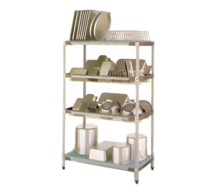 Product image #1 for MetroMax i Stationary 4-Tier Bulk Drying and Tray Rack, 48 x 24 x 74 Inches, with Drop-In Racks