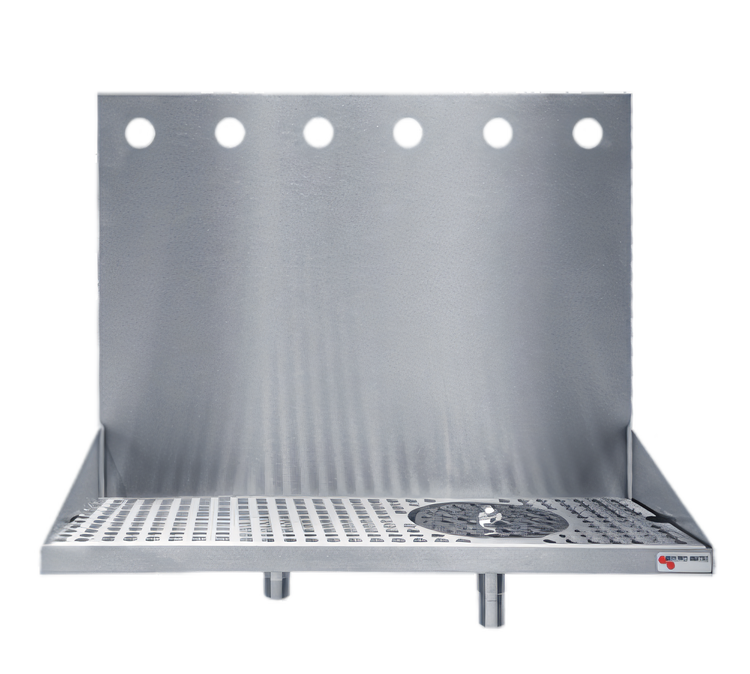 Product image #1 for Micro Matic Wall-Mount 24-Inch Stainless Steel Drip Tray Trough with Glass Rinser