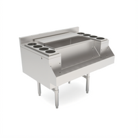 Slim-Line 36-Inch Casino Jockey Box Ice Bin/Cocktail Unit with 7-Circuit Cold Plate