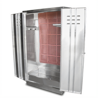John Boos 48-Inch Stainless Steel Mat Wash Cabinet with Sink, Lockable Doors, and Mop Holder