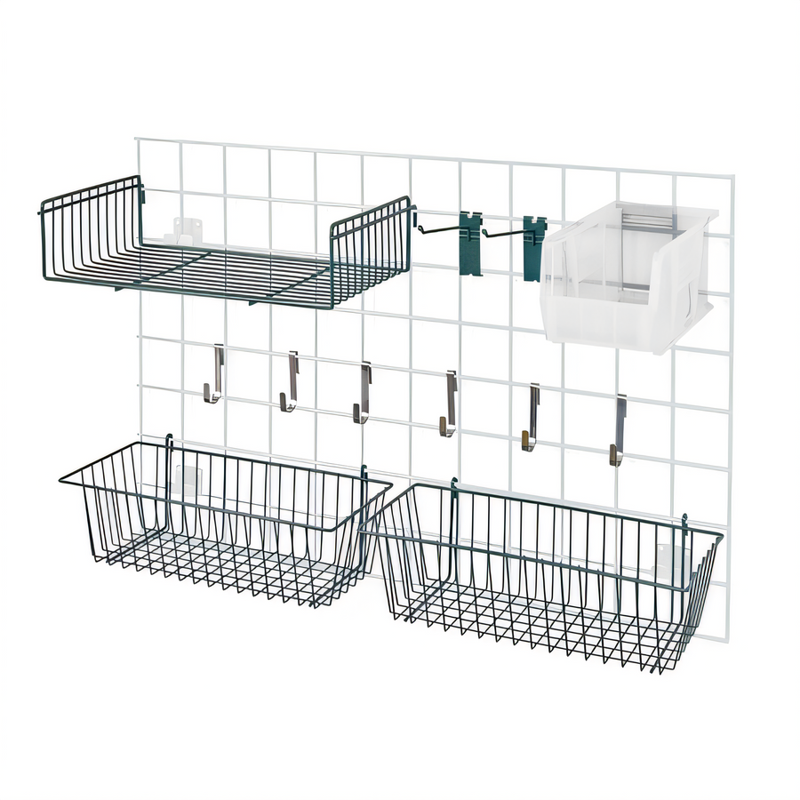 Product image #1 for Quantum Store Grid Accessory Pack with Baskets, Shelf, Hooks, Bin Holder and Clear Bin