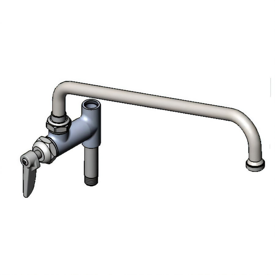Product image #1 for T&S Brass Commercial Pre-Rinse Add-On Faucet with 14-Inch Swing Nozzle and Lever Handle