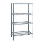 Thumbnail image #1 for Quantum WR63-1436GY 4-Shelf Wire Shelving Starter Unit, 36 x 14 x 63 Inches, Gray Epoxy Antimicrobial Finish, Stationary