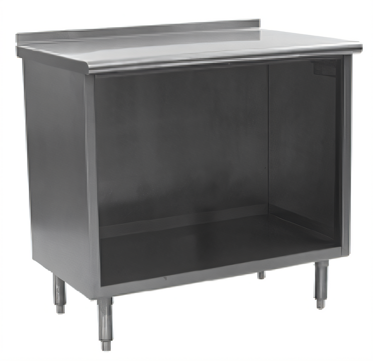 Product image #1 for Spec-Master Stainless Steel Underbar Work Table with Open Front Cabinet Base, 36 x 24 Inches, 1-1/2 Inch Rear Up-Turn