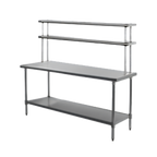 Thumbnail image #1 for Eagle Group T3048SB-FM-X 48-Inch x 30-Inch Stainless Steel Work Table with Overshelf Kit, Undershelf, and Rolled Edges