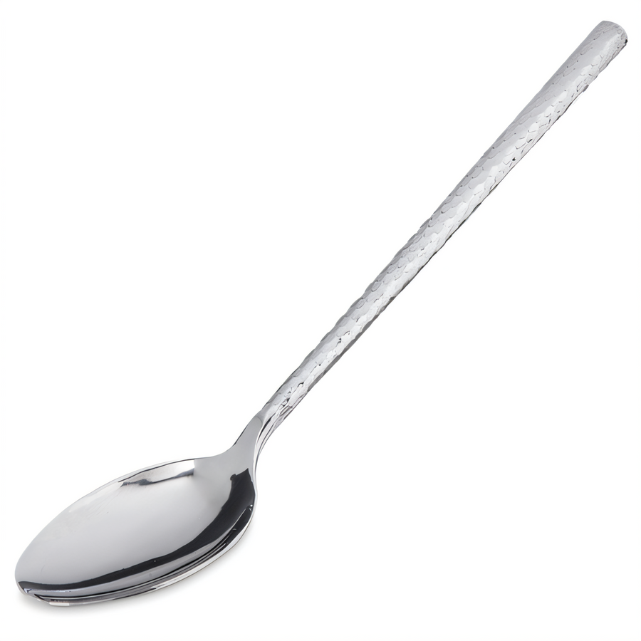 Product image #1 for Terra 12-Inch Solid Serving Spoon, Stainless Steel, Hammered Mirror Finish