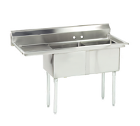 2-Compartment Fabricated Sink with Left-Hand Drainboard, 18
