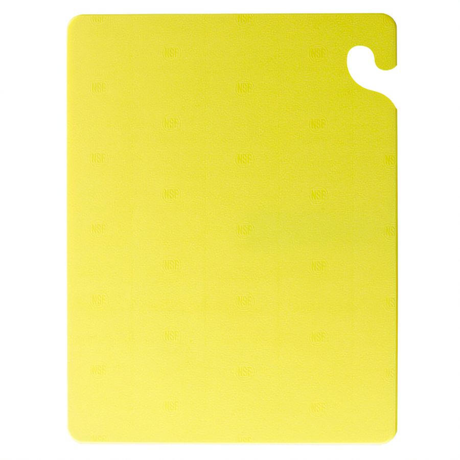 Product image #1 for Cut-N-Carry Yellow Color-Coded Co-Polymer Cutting Board with Food Safety Hook, 18 x 24 x 1/2 Inch