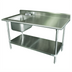 Thumbnail image #1 for Advance Tabco 72-Inch Left-Side Prep Sink Work Table with 304 Stainless Steel Top and Adjustable Undershelf