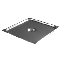 DuraPan 2/3-Size Solid Flat Lift-Off Steam Table Pan Cover with Recessed Handle