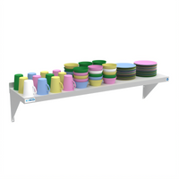 KoolMore 48 Inch x 12 Inch Heavy-Duty Stainless Steel Wall-Mounted Shelf with 1-1/2 Inch Backsplash