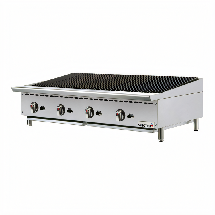 Product image #1 for Winco Spectrum 48-Inch Countertop Natural Gas Radiant Charbroiler, 4 Burners, 140,000 BTU
