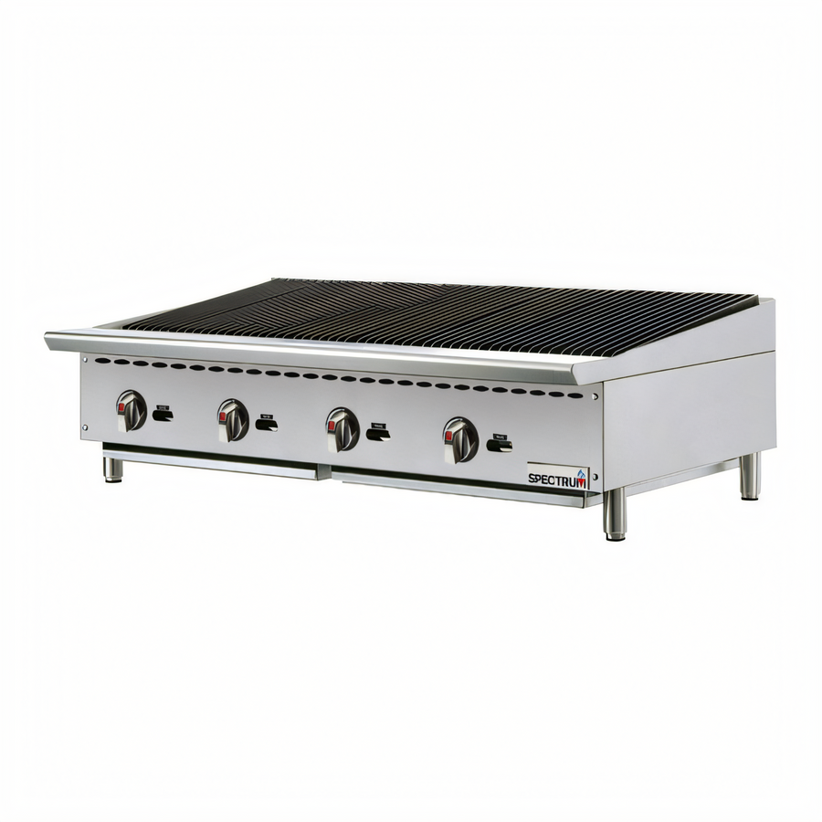 Product image #1 for Winco Spectrum 48-Inch Countertop Natural Gas Radiant Charbroiler, 4 Burners, 140,000 BTU