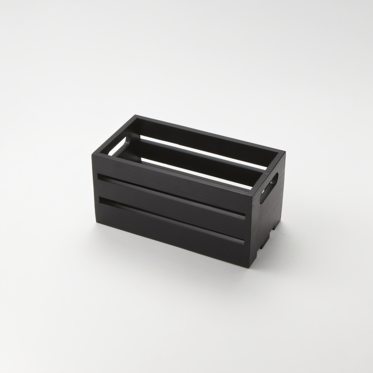 Product image #1 for American Metalcraft 1/3 Size Rectangular Black Wooden Serving Crate