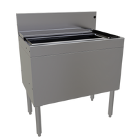 Glastender Extra Deep Underbar Ice Bin/Cocktail Unit with Built-In 10-Circuit Cold Plate and Bottle Storage