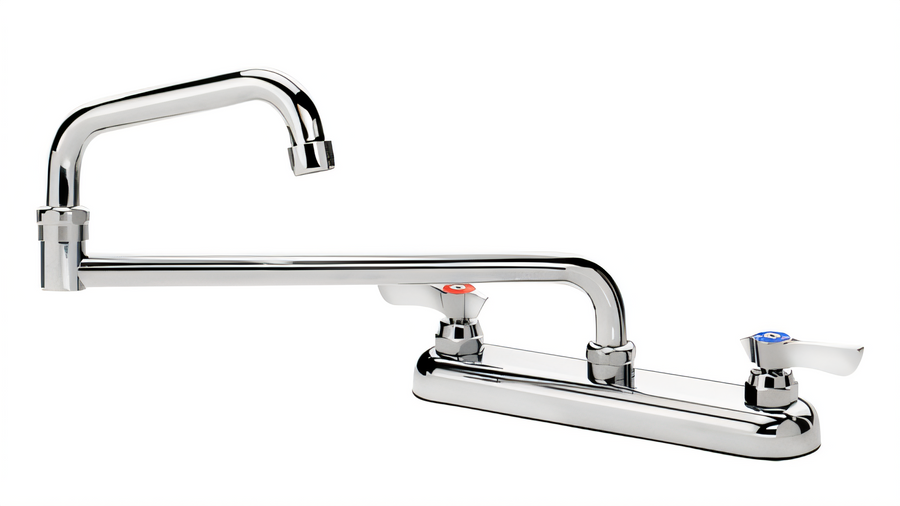 Product image #1 for Krowne Standard Series Deck-Mount Manual Faucet with 18-Inch Double Jointed Spout and 8-Inch Centers