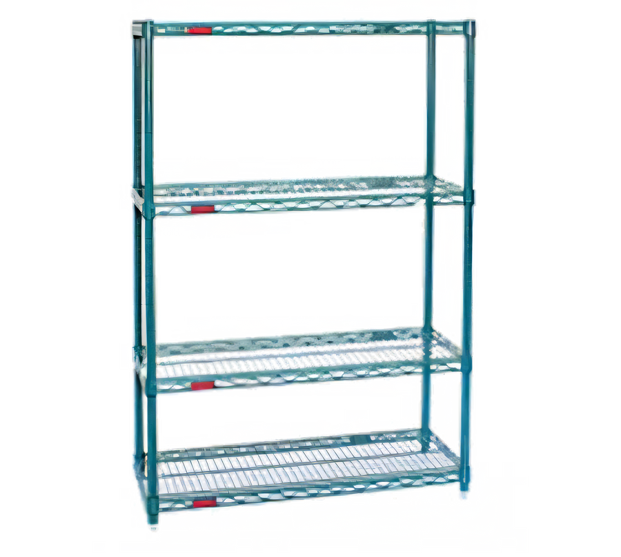 Product image #1 for Eagle Group Valu-Gard 72" x 18" x 74" 4-Tier Stationary Wire Starter Shelving Unit, Green Epoxy Finish