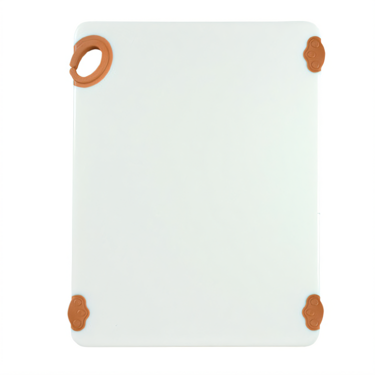 Product image #1 for Winco STATIKBoard 15 x 20 x 1/2-Inch Brown Rectangular Co-Polymer Cutting Board with Rubber Grip Hook