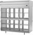 Thumbnail image #1 for Beverage-Air P-Series Three-Section Pass-Thru Reach-In Refrigerator with 12 Glass Half Doors, 73.99 Cu. Ft., Top-Mounted Self-Contained Refrigeration