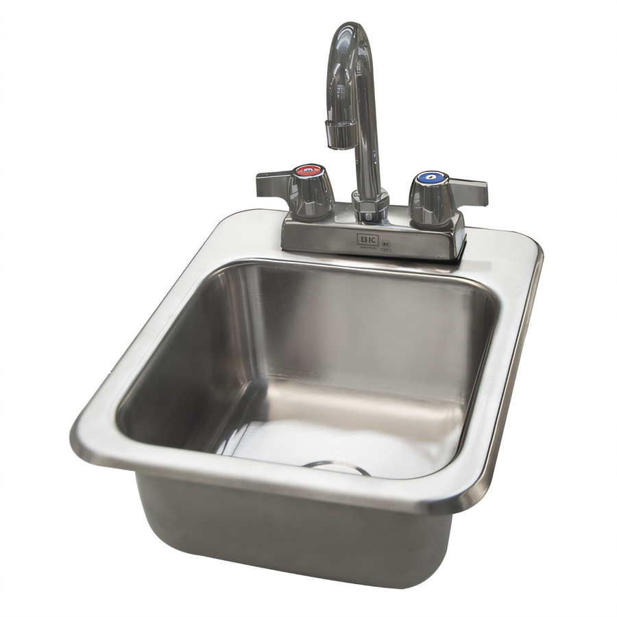 Product image #1 for BK Resources Deep Drawn 1-Compartment Drop-In Sink with Faucet and Basket Drain