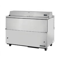 True Mfg. Dual-Sided Forced-Air Mobile Milk Cooler Cart, 16-Crate Capacity, Stainless Steel