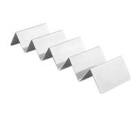 American Metalcraft Mini Brushed Stainless Steel Taco Holder, 4 or 5 Compartments