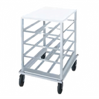 Thumbnail image #1 for Advance Tabco CRPL10-72 Half-Size Low-Profile Mobile Poly Top Can Rack for #5 and #10 Cans