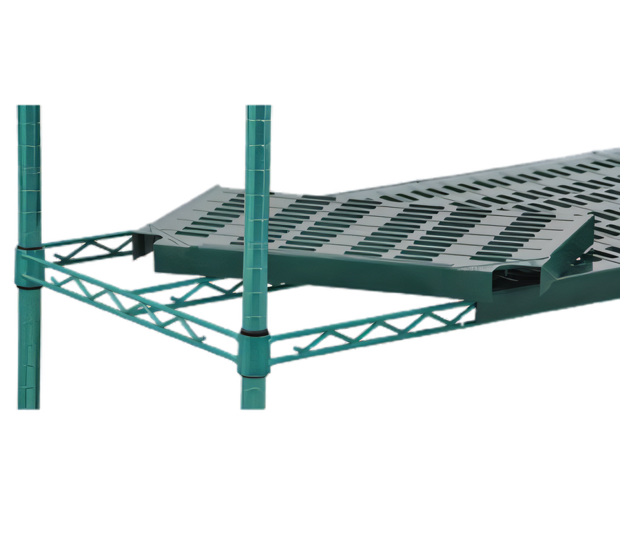 Product image #1 for QuadPlus 30" x 24" Louvered Green Polymer Shelf Mat with Quad-Adjust Wire Frame