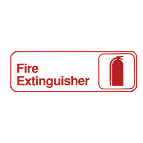 Product image #1 for Winco Fire Extinguisher Information Sign, 9 x 3 Inch, Red on White