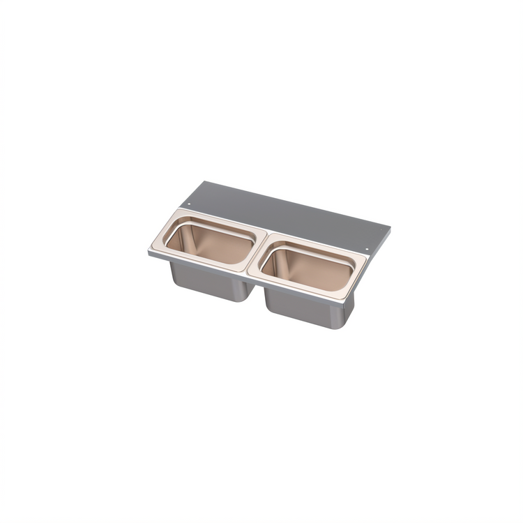 Product image #1 for Krowne Royal Series 14-Inch Stainless Steel Bar Garnish Tray with 2 Condiment Cups