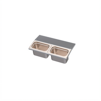 Krowne Royal Series 14-Inch Stainless Steel Bar Garnish Tray with 2 Condiment Cups