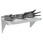 Thumbnail image #1 for Koolmore WMSH-1224 Wall-Mounted Stainless Steel Shelf, 24"W x 12"D, 18 Gauge, 1-1/2" Backsplash