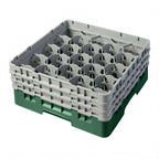 Thumbnail image #2 for Cambro Camrack® 20S638119 Full-Size 20-Compartment Glass Rack with 3 Soft Gray Extenders, Sherwood Green Case of 3