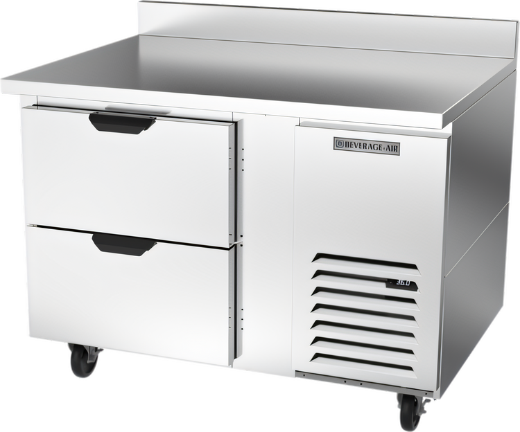 Product image #1 for Beverage-Air 46-Inch Worktop Refrigerator with 2 Drawers, Side-Mounted Self-Contained R290 Refrigeration