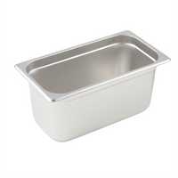 Winco 1/3 Size 6-Inch Deep Solid Anti-Jamming Steam Table Pan, 23-Gauge 18/8 Stainless Steel