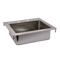 Omcan USA Drop-In 1-Compartment Stainless Steel Sink with 3-1/2-Inch Drain Basket