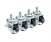 Thumbnail image #1 for Krowne Royal Series Low Profile Swivel Threaded Stem Caster with Brake, 2-Inch Diameter, 200 lb Capacity, Set of 4