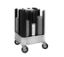 Thumbnail image #1 for Cres Cor 4-Column Poker Chip Style Non-Adjustable Aluminum Dish Dolly, Plate Size 6-7/8 in. to 8-1/4 in.