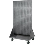 Thumbnail image #1 for Quantum QMD-36H Double-Sided Louvered Rack with Casters, 1200 lb. Capacity, Gray Enamel-Coated Steel, 36 x 25 x 72 Inches