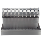 Thumbnail image #1 for Micro Matic USA Kronos KRONOS-10SSKR 10-Faucet Wall-Mount Glycol-Cooled Stainless Steel Draft Tower with Integrated Drip Tray
