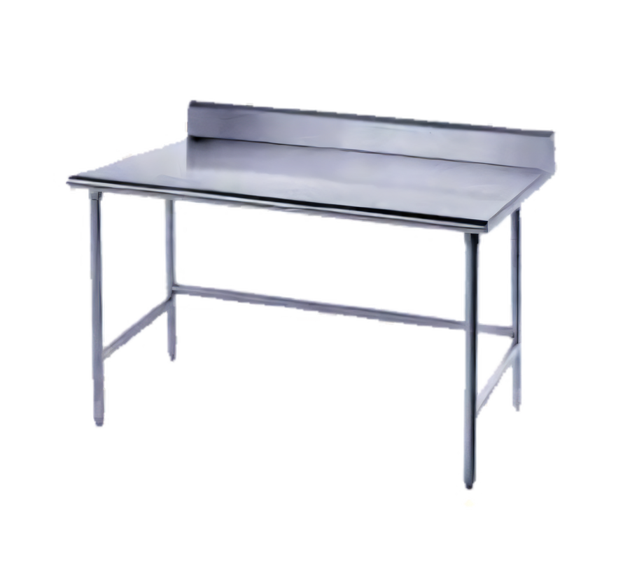Product image #1 for Advance Tabco 96" x 36" 16-Gauge 430 Stainless Steel Work Table with 5" Backsplash and Open Base