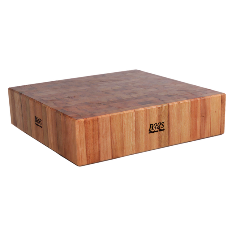 Product image #1 for John Boos Cucina LaForza 24-Inch Square End Grain American Cherry Butcher Block Top, 6-Inch Thick, Oil Finish