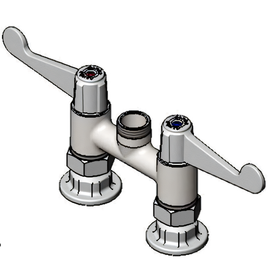 Product image #1 for equip 4" Deck Mount Mixing Faucet, Less Nozzle, Swivel Outlet, Wrist Handles