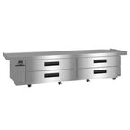 Thumbnail image #1 for Hoshizaki Steelheart CR110B-L Two-Section Refrigerated Equipment Stand, 4 Drawers, Stainless Steel, Self-Contained, 110-1/2 Inch