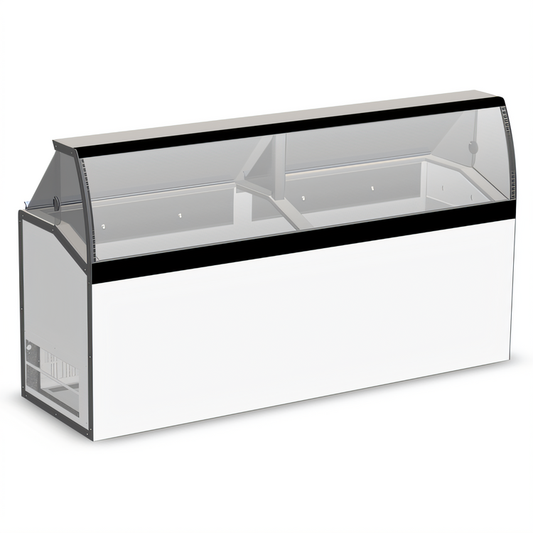 Product image #1 for Master-Bilt Low Curved Glass Ice Cream Dipping/Display Merchandiser, 16 Display / 12 Storage 3-Gallon Tubs