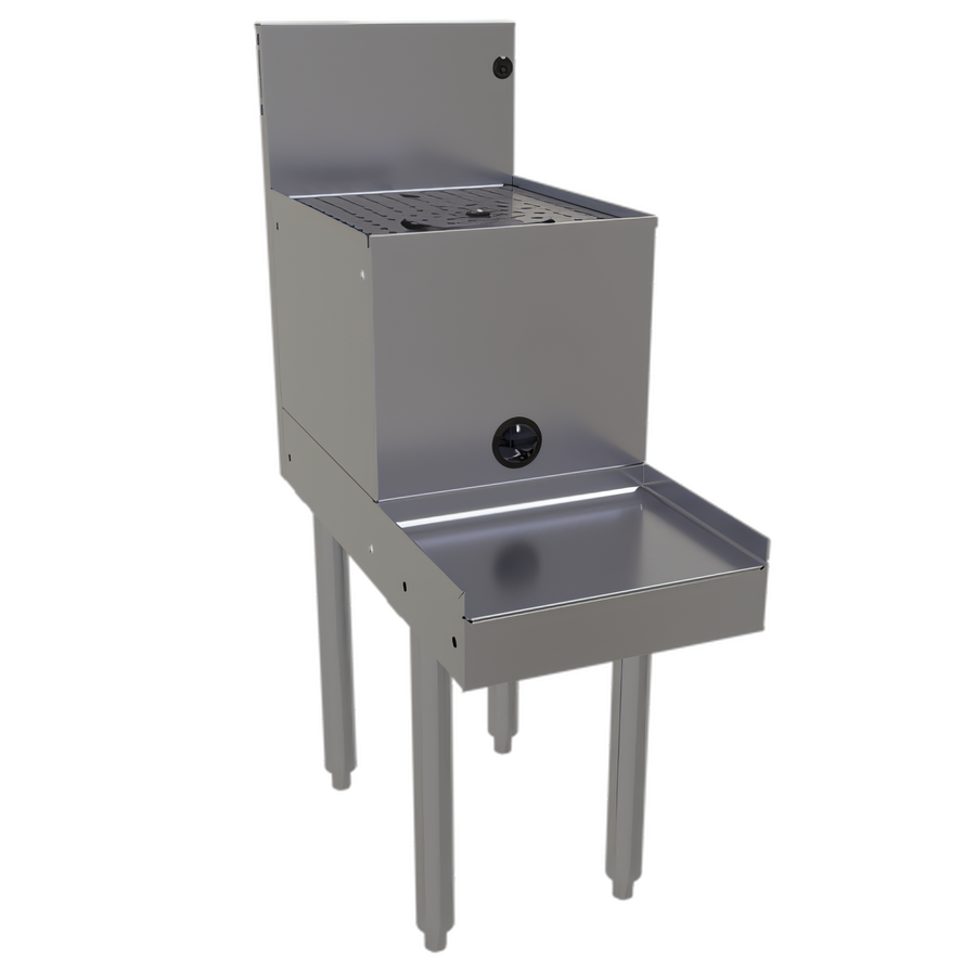 Product image #1 for Glastender Freestanding Stainless Steel Drainboard Blender Station with Push-Down Rinser Faucet, 12 Inch x 24 Inch