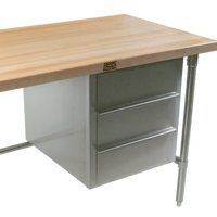 John Boos D11 3-Tier Stainless Steel Drawer Unit for Wood Top Tables