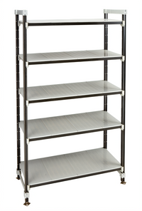 Cambro Camshelving Elements XTRA High Density Top Rail 5-Tier Stationary Starter Unit, 18D x 54L x 81H, Speckled Gray
